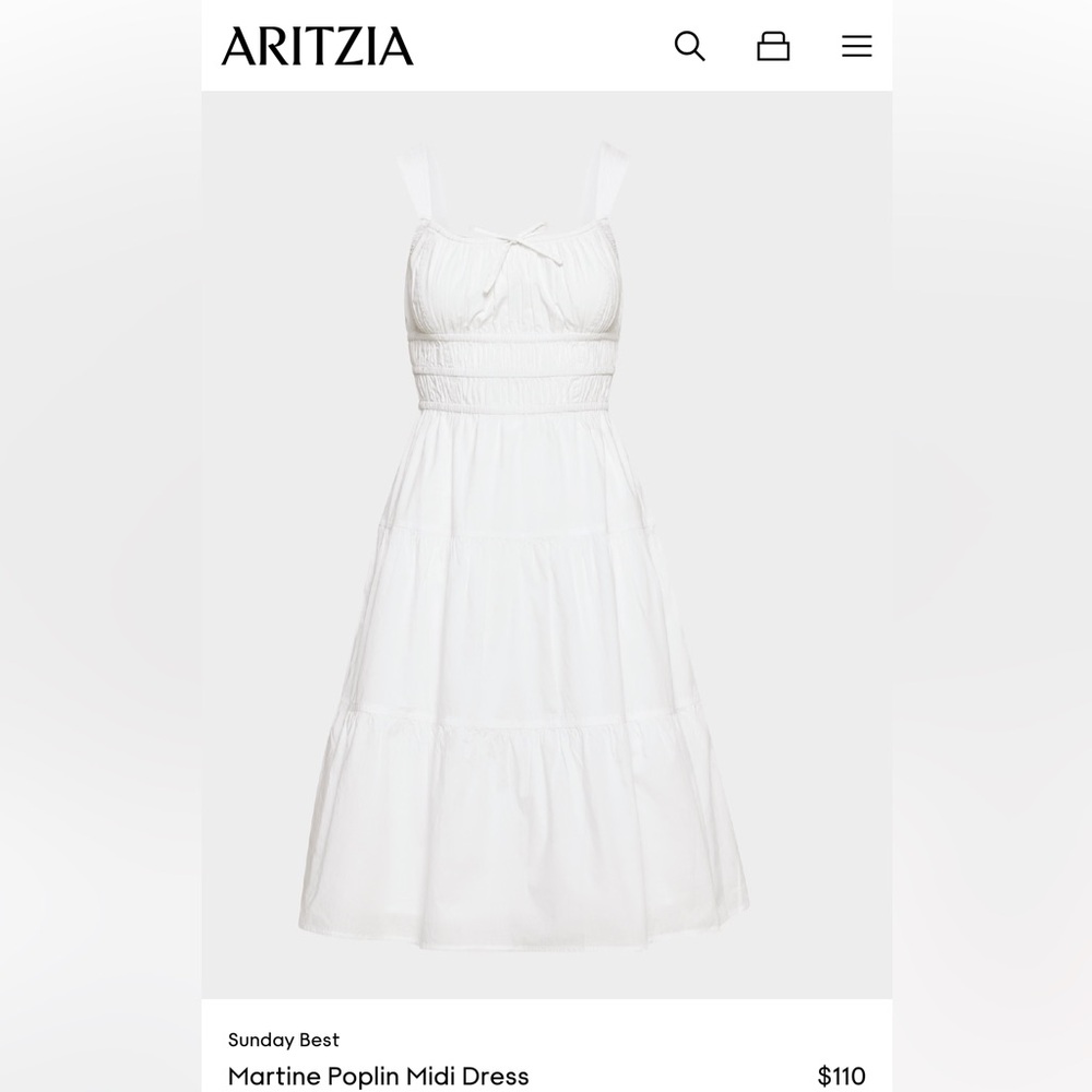 Aritzia White Midi Dress Timeless Elegance